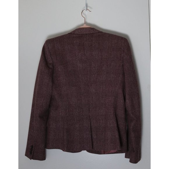 MaxMara sz 8 Wool Angora Blazer Dusty Rose Bugundy Jacket Sport Coat - Picture 2 of 8